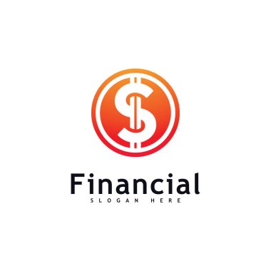 Para logosu Tasarım Vektörü. Finansal ya da banka Basit logotip 