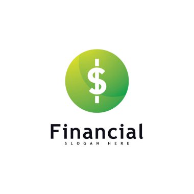 Para logosu Tasarım Vektörü. Finansal ya da banka Basit logotip 