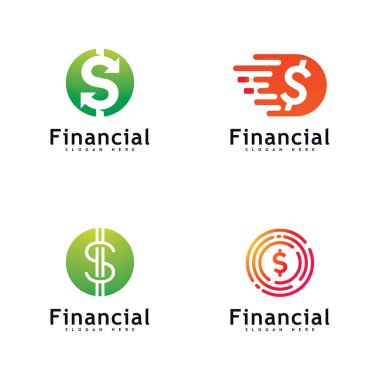 Para logosu Tasarım Vektörü. Finansal ya da banka Basit logotip 