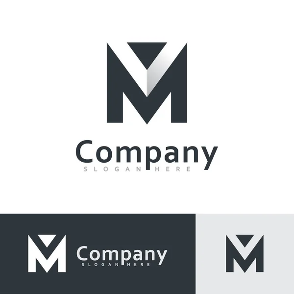MとV Mvロゴベクトルデザイン クリエイティブ初期ロゴベクトルデザイン — ストックベクタ