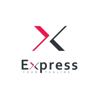 Modern Express vektör logo tasarımı, Arrow iş simgesi tasarım şablonu 