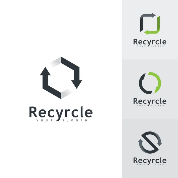Reciclar Vector Icono Del Logotipo Reciclaje Símbolo Ilustración Icono Flecha — Archivo Imágenes Vectoriales