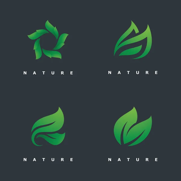 Hoja Logo Vector Naturaleza Símbolo Plantilla Diseño — Vector de stock