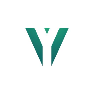 V Logosu Tasarımı ve Şablonu. Vektör içindeki yaratıcı V Y simgesi tabanlı harfler.