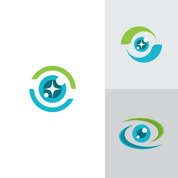 Creative Concept Eyes Logo Design Template Ícone Logotipo Cuidado Dos — Vetor de Stock