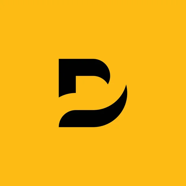 D Logosu Tasarımı ve Şablonu. Vektör içindeki yaratıcı D simgesi tabanlı harfler.