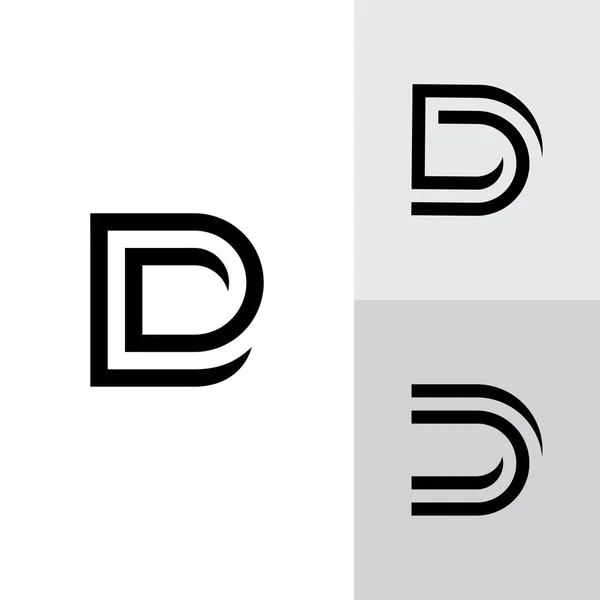 D Logosu Tasarımı ve Şablonu. Vektör içindeki yaratıcı D simgesi tabanlı harfler.