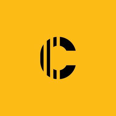 C Logosu Tasarımı ve Şablonu. Vektör içindeki yaratıcı C simgesi tabanlı harfler.