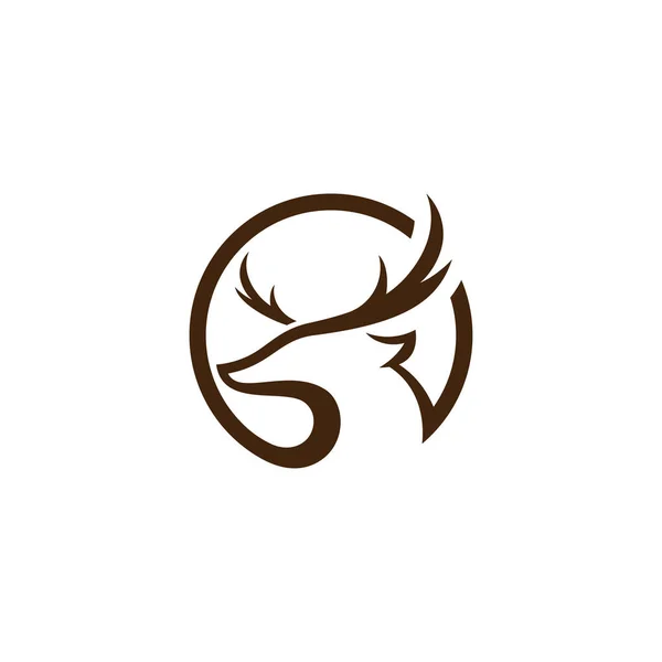 Cabeza Ciervo Creativo Logo Diseño Vector — Archivo Imágenes Vectoriales