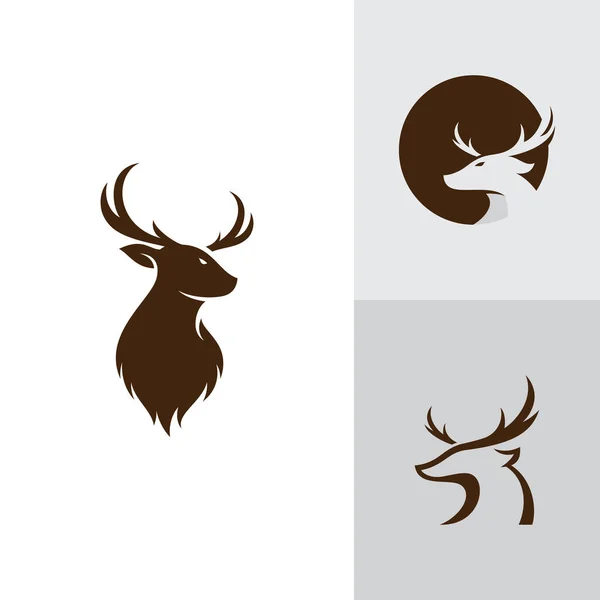 Tête Cerf Créatif Logo Design Vecteur — Image vectorielle