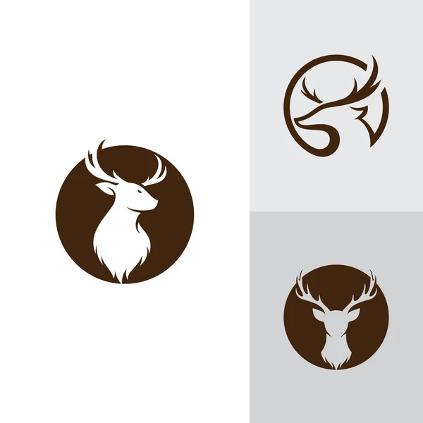 Geyik Başı Yaratıcı Logo Tasarım Vektörü — Stok Vektör