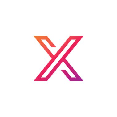 X Logo Tasarımı ve Şablonu. Vektör içindeki yaratıcı X simgesi tabanlı harfler.