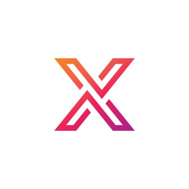 X Logo Tasarımı ve Şablonu. Vektör içindeki yaratıcı X simgesi tabanlı harfler.