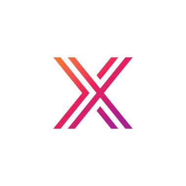 X Logo Tasarımı ve Şablonu. Vektör içindeki yaratıcı X simgesi tabanlı harfler.