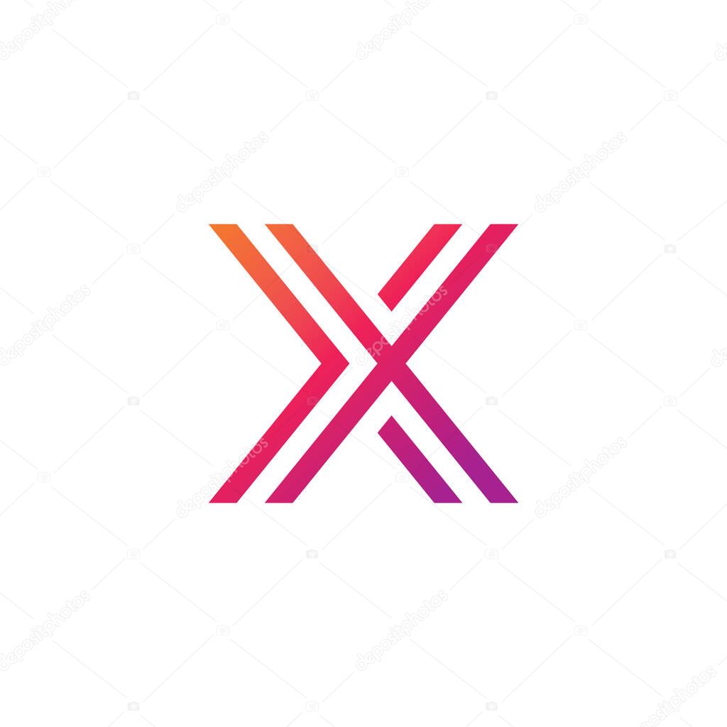 X Logo Design and template. Creative X icon initials based Letters in vector.