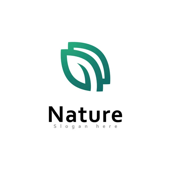 Verde Foglia Natura Elemento Ecologia Vettore Design — Vettoriale Stock