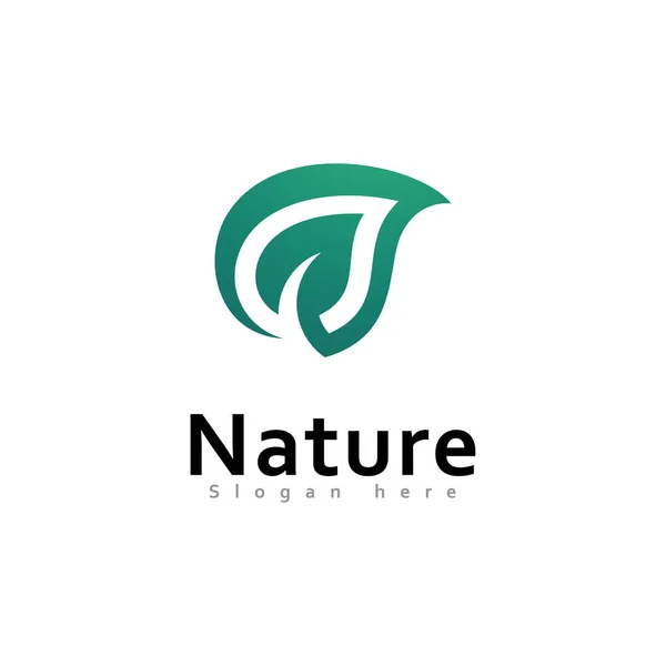 Zelený List Příroda Prvek Ekologie Vektor Design — Stockový vektor