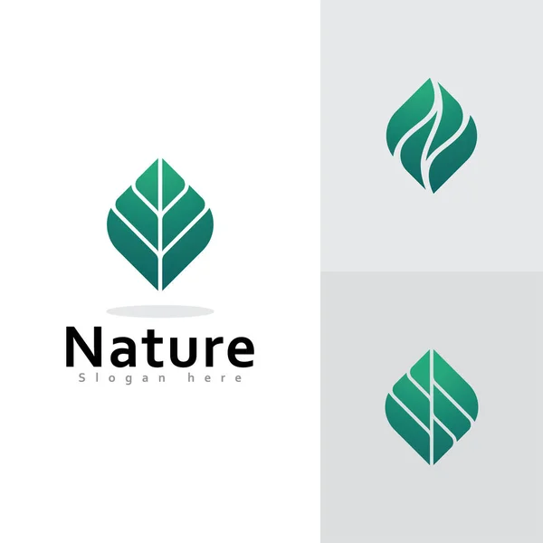 Πράσινο Φύλλο Φύση Στοιχείο Οικολογία Διάνυσμα Σχεδιασμό — Διανυσματικό Αρχείο