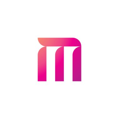 M harfi logo tasarım şablonu elementleri