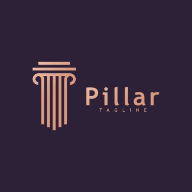 Yaratıcı Hukuk Sütunu Tasarım Logosu Şablonu