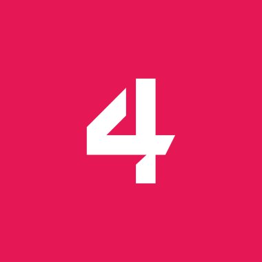 4 numaralı logo simgesi tasarım şablonu elementleri