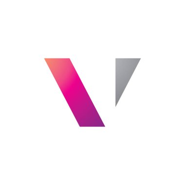 V Logosu Tasarımı ve Şablonu. Vektör içindeki V simgesi tabanlı harfler.