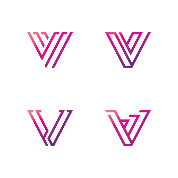Line Logo Design Template Creative Icon Initials Line Letters Vector — Vettoriale Stock