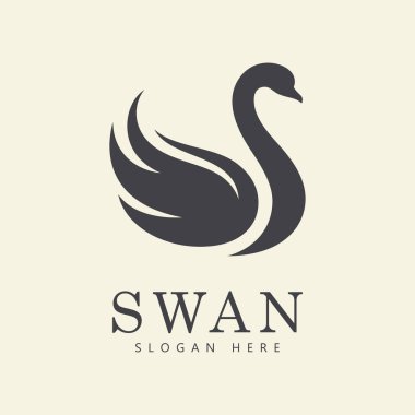 swan logo vector. Abstract minimalist logo icon swan