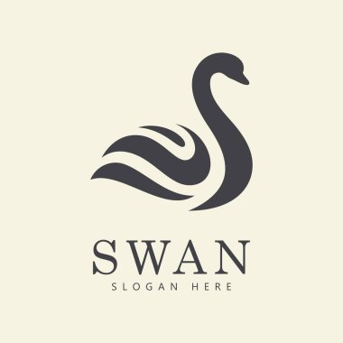 swan logo vector. Abstract minimalist logo icon swan