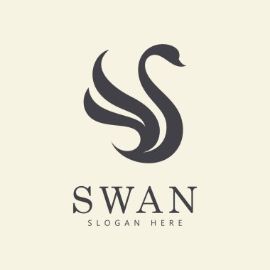 swan logo vector. Abstract minimalist logo icon swan