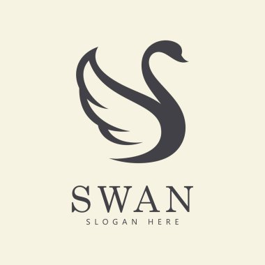swan logo vector. Abstract minimalist logo icon swan