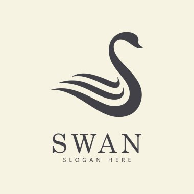 swan logo vector. Abstract minimalist logo icon swan