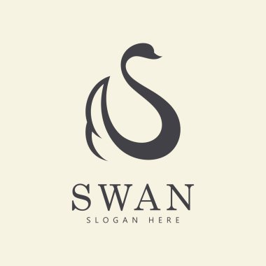 swan logo vector. Abstract minimalist logo icon swan