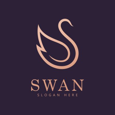 swan logo vector. Abstract minimalist logo icon swan