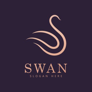 swan logo vector. Abstract minimalist logo icon swan