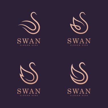 swan logo vector. Abstract minimalist logo icon swan