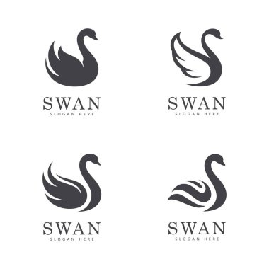 swan logo vector. Abstract minimalist logo icon swan