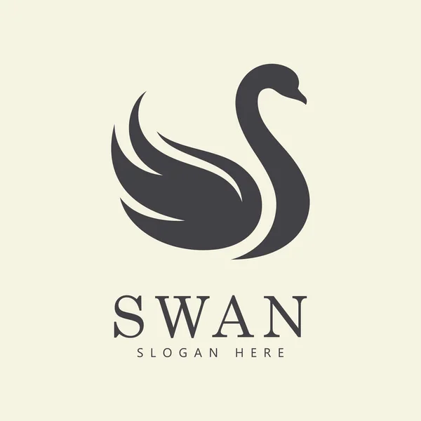 swan logo vector. Abstract minimalist logo icon swan