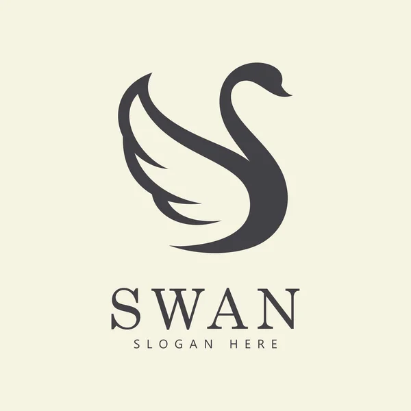 swan logo vector. Abstract minimalist logo icon swan