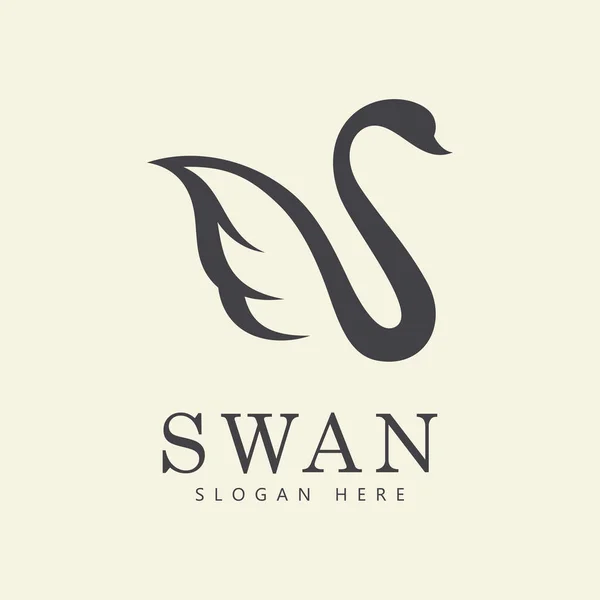 swan logo vector. Abstract minimalist logo icon swan