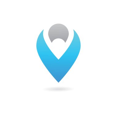 Abstract location pin logo icon design