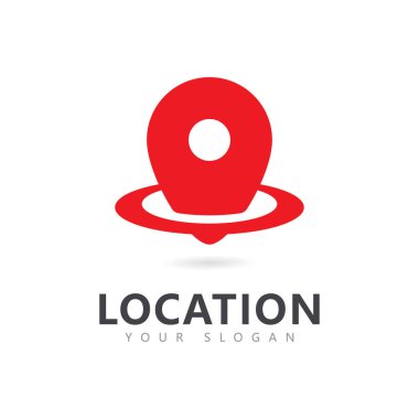 Abstract location pin logo icon design