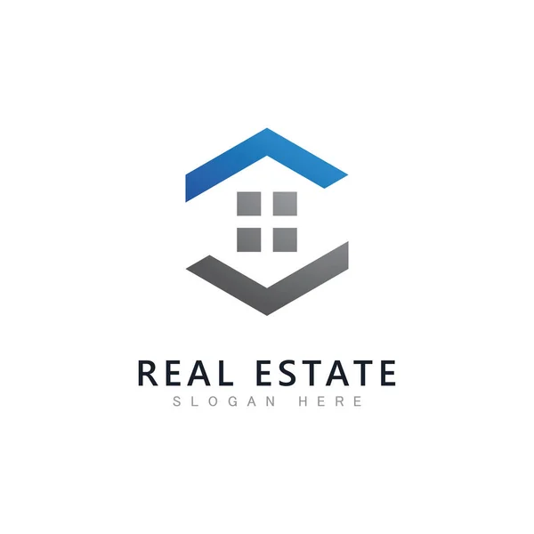 Real Estate Logo Template Vector Abstract Huis Icoon — Stockvector