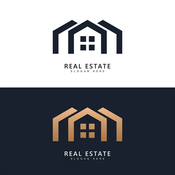 Immobilien Logo Vorlage Vektor Abstraktes Haussymbol — Stockvektor