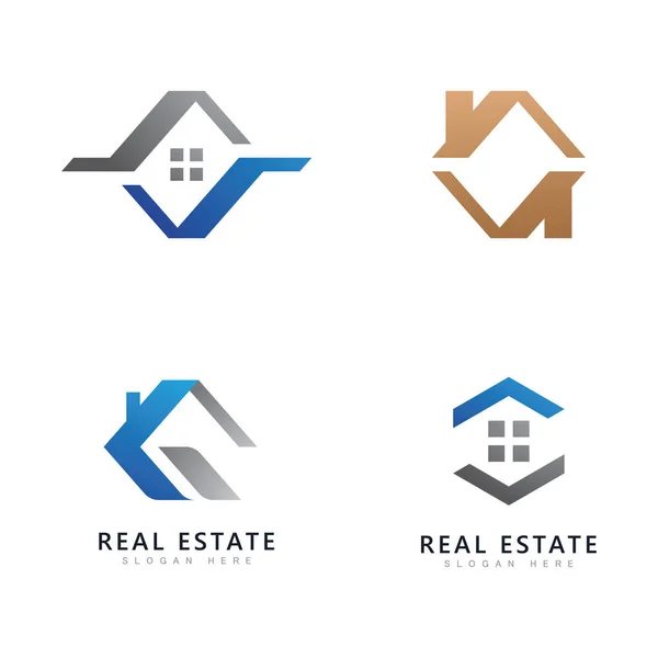 Modelo Logotipo Imobiliário Vector Abstract Ícone Casa — Vetor de Stock