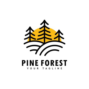 Pine tree logo template.Abstract pine tree icon