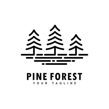 Pine tree logo template.Abstract pine tree icon
