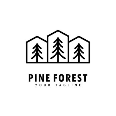 Pine tree logo template.Abstract pine tree icon