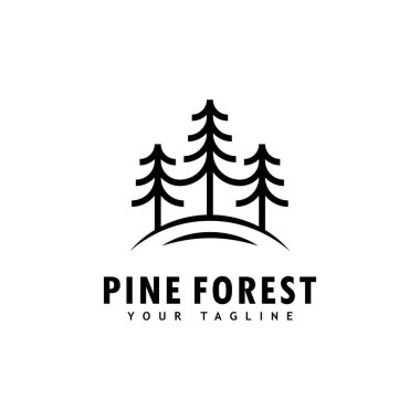 Pine tree logo template.Abstract pine tree icon