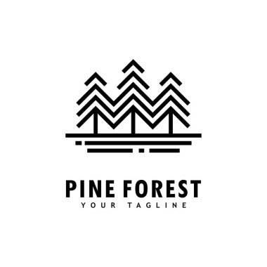 Pine tree logo template.Abstract pine tree icon